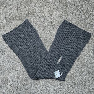 Aran Woollen Mills 100% Merino Wool Women's Irish Cable Knit Scarf Charcoal Gray